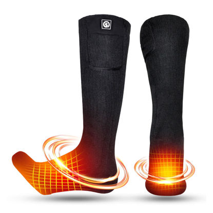 Picture of Upgraded Rechargeable Electric Heated Socks,7.4V 2207mAh Battery Powered Cold Weather Heat Socks for Men Women,Outdoor Riding Camping Hiking Motorcycle Skiing Warm Winter Socks