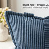 Picture of MIULEE Blue Corduroy Pillow Covers 20x20 inch with Splicing Set of 2 Super Soft Boho Striped Pillow Covers Broadside Decorative Spring Textured Throw Pillows for Couch Cushion Bed Livingroom