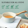 Picture of SENSARTE White Ceramic Nonstick Saucepan with Lid 2.5 Quarts, Medium Cooking Pot with Stay Cool Handle, Induction Compatible Saucepot, White Granite Coating, PFOA/PFAS Free