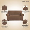Picture of Easy-Going Stretch Loveseat Slipcover 1-Piece Sofa Cover Furniture Protector Couch Soft with Elastic Bottom for Kids Polyester Spandex Jacquard Fabric Small Checks (Loveseat, Brown)