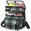 Picture of MIYCOO Lunch Bag & Lunch Box for Men Women Double Deck - Leakproof Insulated Soft Large Adult Lunch Cooler Bag for Work (Checkered Black and White,15L)
