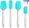 Picture of M KITCHEN Silicone Spatula Set - Heat Resistant & BPA Free - 4 Piece Nonstick Rubber Spatulas, Spoonula, Jar Scraper for Cooking, Baking, Mixing, Frosting - Dishwasher Safe Kitchen Utensils