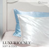 Picture of 100% Mulberry Silk Pillowcase for Hair and Skin, 22 Momme Natural Silk Pillow Case with Zipper, Both Sided Pure Silk Pillow Cover for Women Mom Men (Light Blue, Queen 20''×30'')