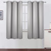 Picture of LEMOMO Light Grey Blackout Curtains 38 x 63 Inch Length/Set of 2 Curtain Panels/Thermal Insulated Room Darkening Blackout Curtains for Bedroom