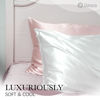 Picture of 100% Mulberry Silk Pillowcase for Hair and Skin, 22 Momme Natural Silk Pillow Case with Zipper, Both Sided Pure Silk Pillow Cover for Women Mom Men (Light Pink, King 20''×36'')