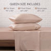 Picture of MR&HM Satin Bed Sheets, Queen Size Sheets Set, 4 Pcs Silky Bedding Set with 15 Inches Deep Pocket for Mattress (Queen, Champagne)
