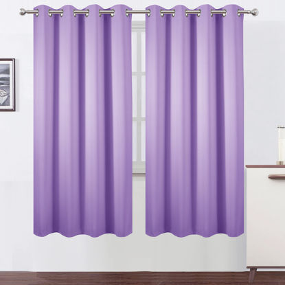 Picture of LEMOMO Lavender Thermal Blackout Curtains/52 x 72 Inch/Set of 2 Panels Room Darkening Curtains for Bedroom