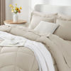 Picture of CozyLux King Comforter Set with Sheets 7 Pieces Bed in a Bag Beige All Season Bedding Sets with Comforter, Pillow Shams, Flat Sheet, Fitted Sheet and Pillowcases