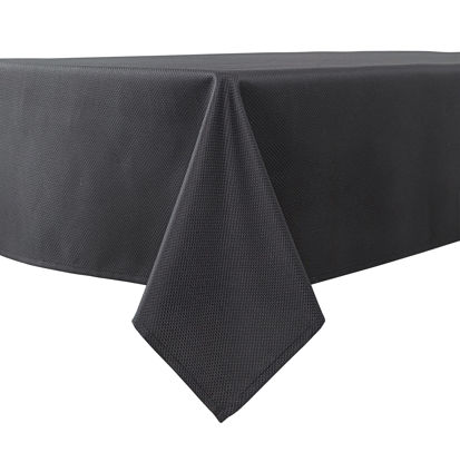 Picture of Biscaynebay Textured Fabric Tablecloths 60 X 108 Inches Rectangular, Black Water Resistant Spill Proof Tablecloths for Dining, Kitchen, Wedding and Parties, Machine Washable