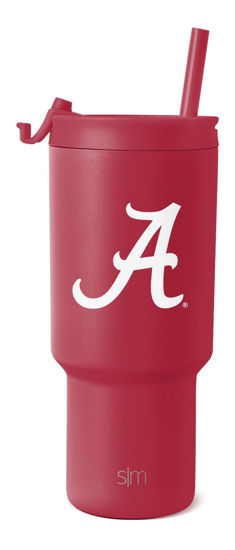 Picture of Simple Modern Officially Licensed Collegiate Alabama Crimson Tide 30 oz Tumbler with Flip Lid and Straws | Insulated Cup Stainless Steel | Gifts for Men Women | Trek Collection | University of Alabama