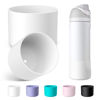 Picture of Alwenid 2PCS Silicone Water Bottle Boot for Owala 24 Oz, Anti-Slip Protective Sleeve Bottom Bumper Protector for FreeSip, Twist, and Flip Stainless Steel Water Bottles (White)