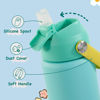 Picture of Kerilyn 12oz Kids Water Bottle, Stainless Steel Insulated Water Bottle For Kids, Toddler Cup With Straws Leak-proof, Kids Water Bottles For School Boys Girls, BPA Free, Twilight Green
