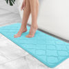 Picture of OLANLY Memory Foam Bath Mat Rug 47x17, Ultra Soft Non Slip and Absorbent Bathroom Rug, Machine Wash Dry, Comfortable, Thick Bath Rug Carpet for Bathroom Floor, Tub and Shower, Sky Blue