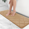 Picture of OLANLY Memory Foam Bath Mat Rug 47x17, Ultra Soft Non Slip and Absorbent Bathroom Rug, Machine Wash Dry, Comfortable, Thick Bath Rug Carpet for Bathroom Floor, Tub and Shower, Dark Beige