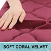 Picture of OLANLY Memory Foam Bath Mat Rug 59x20, Ultra Soft Non Slip and Absorbent Bathroom Rug, Machine Wash Dry, Comfortable, Thick Bath Rug Carpet for Bathroom Floor, Tub and Shower, Burgundy