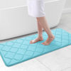 Picture of OLANLY Memory Foam Bath Mat Rug 47x20, Ultra Soft Non Slip and Absorbent Bathroom Rug, Machine Wash Dry, Comfortable, Thick Bath Rug Carpet for Bathroom Floor, Tub and Shower, Sky Blue