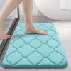 Picture of OLANLY Memory Foam Bath Mat Rug 24x16, Ultra Soft Non Slip and Absorbent Bathroom Rug, Machine Wash Dry, Comfortable, Thick Bath Rug Carpet for Bathroom Floor, Tub and Shower, Sky Blue