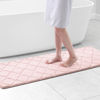 Picture of OLANLY Memory Foam Bath Mat Rug 59x20, Ultra Soft Non Slip and Absorbent Bathroom Rug, Machine Wash Dry, Comfortable, Thick Bath Rug Carpet for Bathroom Floor, Tub and Shower, Pink