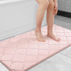 Picture of OLANLY Memory Foam Bath Mat Rug 47x24, Large Size Ultra Soft Non Slip and Absorbent Bathroom Rug, Machine Wash Dry, Comfortable, Thick Bath Rug Carpet Runner for Bathroom Floor, Tub and Shower, Pink