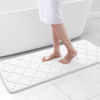 Picture of OLANLY Memory Foam Bath Mat Rug 47x20, Ultra Soft Non Slip and Absorbent Bathroom Rug, Machine Wash Dry, Comfortable, Thick Bath Rug Carpet for Bathroom Floor, Tub and Shower, White
