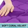 Picture of OLANLY Memory Foam Bath Mat Rug 47x17, Ultra Soft Non Slip and Absorbent Bathroom Rug, Machine Wash Dry, Comfortable, Thick Bath Rug Carpet for Bathroom Floor, Tub and Shower, Purple