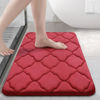 Picture of OLANLY Memory Foam Bath Mat Rug, Ultra Soft Non Slip and Absorbent Bathroom Rug, Machine Wash Dry, Comfortable, Thick Bath Rug Carpet for Bathroom Floor, Tub and Shower, 24x16, Red