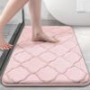 Picture of OLANLY Memory Foam Bath Mat Rug 30x20, Ultra Soft Non Slip and Absorbent Bathroom Rug, Machine Wash Dry, Comfortable, Thick Bath Rug Carpet for Bathroom Floor, Tub and Shower, Pink