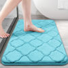 Picture of OLANLY Memory Foam Bath Mat Rug 30x20, Ultra Soft Non Slip and Absorbent Bathroom Rug, Machine Wash Dry, Comfortable, Thick Bath Rug Carpet for Bathroom Floor, Tub and Shower, Sky Blue