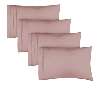 Picture of Queen Size Pillow Cases Set of 4 - Extra Soft Pack of 4 Pillowcase Covers - Hotel Luxury Pillowcases - Machine Washable Pillow Protectors - 20x40 Pillow Cases 4 Piece - Queen Size Mauve Pillow Covers