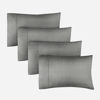 Picture of King Size Pillow Cases Set of 4 - Extra Soft Pack of 4 Pillowcases - Hotel Luxury Pillowcases - Machine Washable Pillow Protectors - 20x40 Pillow Cases 4 Piece - Soft King Heathered Grey Pillow Covers