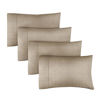 Picture of Queen Size Pillow Cases Set of 4 - Extra Soft Pack of 4 Pillowcases - Hotel Luxury Pillowcases - Machine Washable Pillow Protectors - 20x40 Pillow Cases 4 Piece - Queen Heathered Beige Pillow Covers