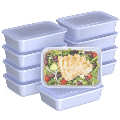Picture of Bentgo 20-Piece Lightweight, Durable, Reusable BPA-Free 1-Compartment Containers - Microwave, Freezer, Dishwasher Safe - Periwinkle