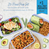 Picture of Bentgo 20-Piece Lightweight, Durable, Reusable BPA-Free 1-Compartment Containers - Microwave, Freezer, Dishwasher Safe - Periwinkle