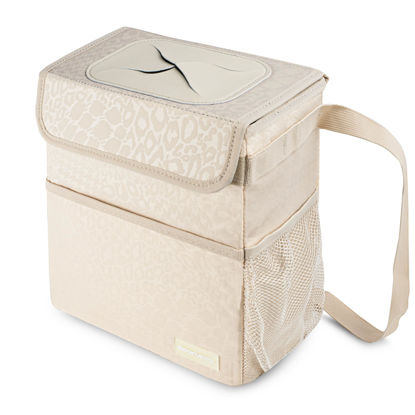 Picture of SIBOFUEGO Car Trash Can Cute - Multifunctional Interior Car Accessory for Women, Car Organizer and Storage with Adjustable Straps, Car Stuff Storage 2 Gallons (Leopard Print Beige)