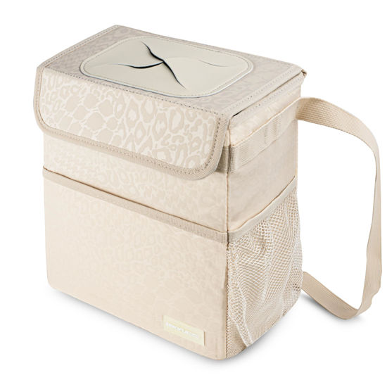 Picture of SIBOFUEGO Car Trash Can Cute - Multifunctional Interior Car Accessory for Women, Car Organizer and Storage with Adjustable Straps, Car Stuff Storage 2 Gallons (Leopard Print Beige)