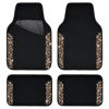 Picture of CAR PASS Bling Diamond Car Floor Mats, Shining Rhinestone Carpet Sparkly Glitter Crystal with Anti-Slip PVC Heel Pad Waterproof Universal Fit Automotive SUV,Sedan,Van,Cute Girl Women,4pcs Gold Leopard
