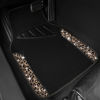 Picture of CAR PASS Bling Diamond Car Floor Mats, Shining Rhinestone Carpet Sparkly Glitter Crystal with Anti-Slip PVC Heel Pad Waterproof Universal Fit Automotive SUV,Sedan,Van,Cute Girl Women,4pcs Gold Leopard