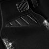 Picture of CAR PASS Bling Car Mats Shining Diamond Carpet Crystal Rhinestone Sparkly Glitter Floor Mats with Anti-Slip PVC Pad Universal Fit Automotive SUV,Sedan,Van,4pcs for Girl Women, Black Sliver Diamond