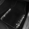Picture of CAR PASS Bling Car Mats Shining Diamond Carpet Crystal Rhinestone Sparkly Glitter Floor Mats with Anti-Slip PVC Pad Universal Fit Automotive SUV,Sedan,Van,4pcs for Girl Women, Black Sliver Diamond