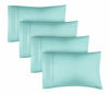 Picture of King Size Pillow Cases Set of 4 - Extra Soft Pack of 4 Pillowcase Covers - Hotel Luxury Pillowcases - Machine Washable Pillow Protectors - 20x40 Pillow Cases 4 Piece - King Size Spa Blue Pillow Covers