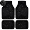 Picture of CAR PASS Black Car Floor Mats, Faux Fur Fluffy Carpet Full Set Bling Starry Sky Design Anti-Slip Universal for Girl Cute Women Automotive Cars, SUVs, Trucks, Vans, 4Pcs Black Fuzzy Plush Wool
