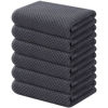 Picture of Kitinjoy 100% Cotton Waffle Weave Kitchen Towels, 6-Pack Super Soft and Absorbent Kitchen Dish Towels for Drying Dishes, Kitchen Hand Towels, 13 in x 28 in, Dark Grey