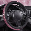Picture of CAR PASS Bling Diamond Leather Steering Wheel Cover, Bling Sparkly Crystal Glitter Rhinestones Universal Fit 14" 1/2-15" Car Wheel Protect for Women Girl Fit Suvs,Vans,Sedans,Cars,Trucks, Pink Black