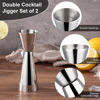 Picture of Briout Jigger for Bartending, Double Cocktail Jigger Japanese Premium 304 Food Grade Stainless Steel Jigger 2 OZ 1 OZ with Measurements Inside, Flat Edge