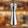 Picture of Briout Jigger for Bartending, Double Cocktail Jigger Japanese Premium 304 Food Grade Stainless Steel Jigger 2 OZ 1 OZ with Measurements Inside, Flat Edge
