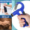 Picture of Grip Strength Trainer, Hand Grip Exerciser Strengthener with Adjustable Resistance 11-132 Lbs (5-60kg), Forearm Strengthener, Hand Exerciser for Muscle Building and Injury Recovery Blue