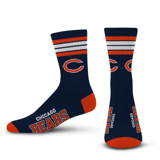 Picture of For Bare Feet NFL 4 Stripe Deuce Crew Sock, Chicago Bears, Large