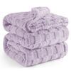 Picture of Bedsure Lavender Fog Fleece Blanket for Couch - Super Soft Cozy Queen Blankets for Women, Cute Small Throws for Girls, 90x90 Inches