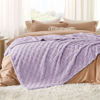 Picture of Bedsure Lavender Fog Fleece Blanket for Couch - Super Soft Cozy Queen Blankets for Women, Cute Small Throws for Girls, 90x90 Inches