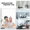 Picture of MicoYang Silicone Bathroom Soap Dishes with Drain Spout-Bathroom and Kitchen Sink Organizer,Sponge Holder,Dish Soap Tray,Perfect for Dispenser,Scrubber,Bottle,Cup on Sink or Counter-Black 9.6"×5.3"